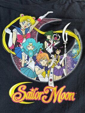 Sailor Moon Inner Senshi Men's Black T Shirt Size Small Toei Animation Naoko Tak